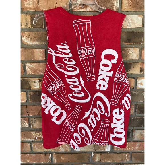 Coco Cola Women’s Sleeveless Red and White Tank Top XXL 19 Juniors - Picture 3 of 6